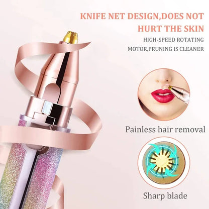 Electric Women's Eyebrow Trimmer and Facial Hair Remover
